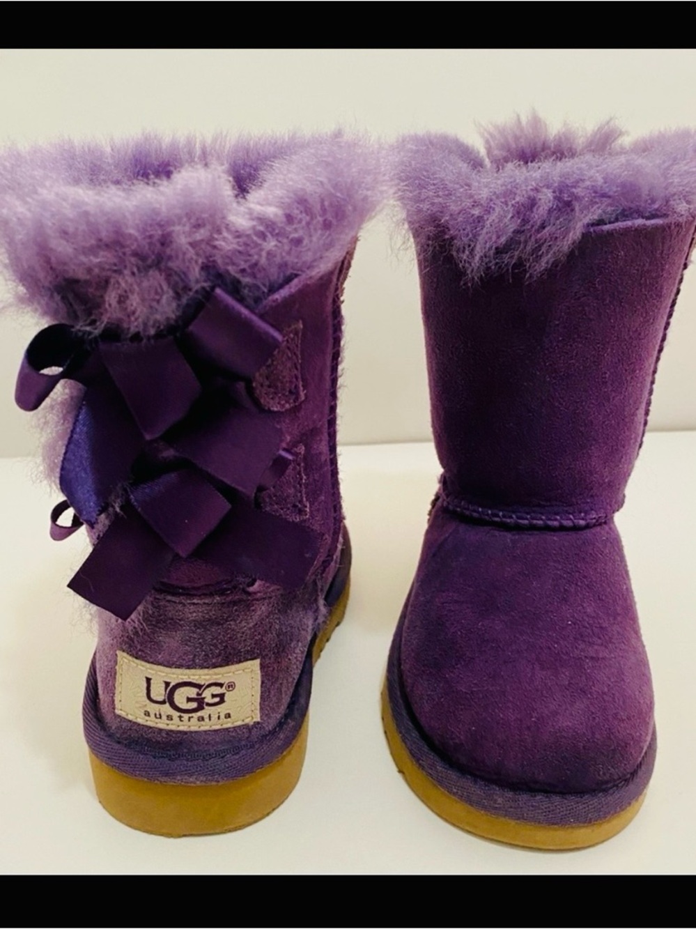 Ugg Purple Bow Girl Boots Size 6US
